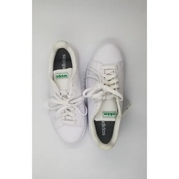 Adidas Advantage Sneaker Classic White Green Logo Mens 8M NWT