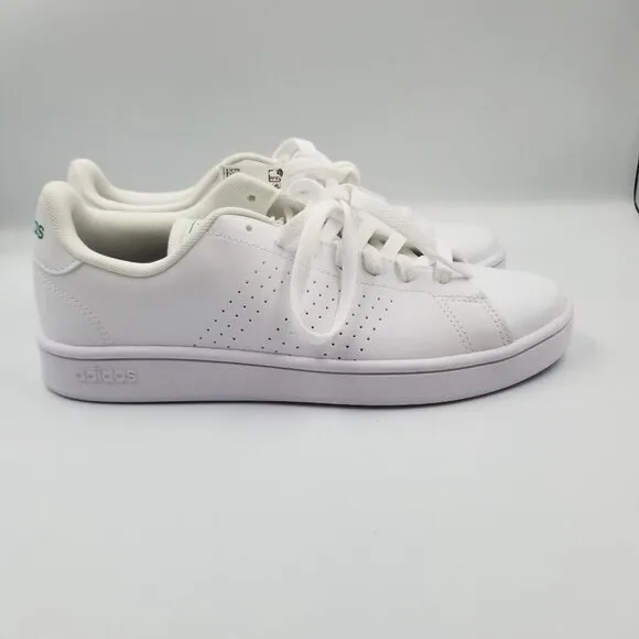 Adidas Advantage Sneaker Classic White Green Logo Mens 8M NWT
