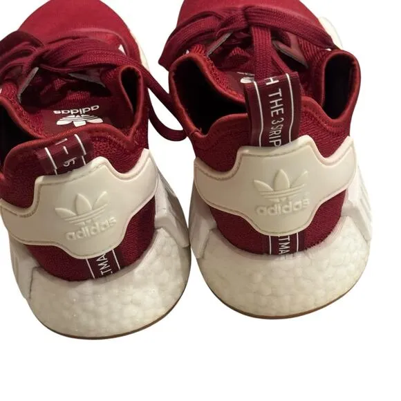 Adidas Big Boys Originals NMDR1 &quot;Burgundy Gum&quot; Sneakers Lace Up Size 5.5 NWOT