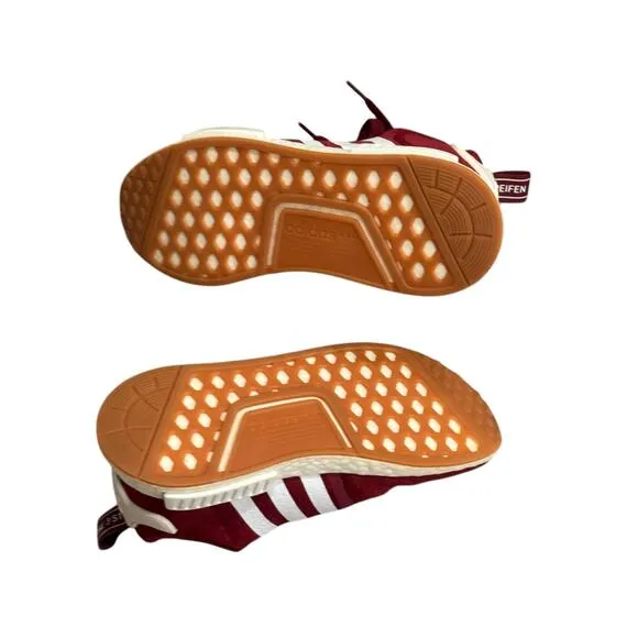 Adidas Big Boys Originals NMDR1 &quot;Burgundy Gum&quot; Sneakers Lace Up Size 5.5 NWOT