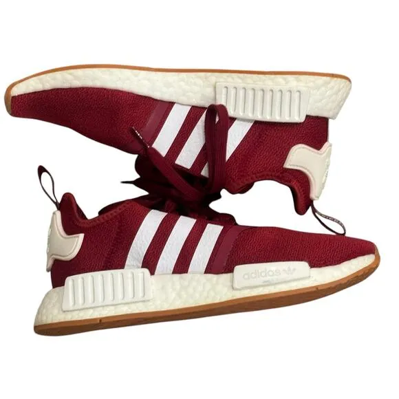 Adidas Big Boys Originals NMDR1 &quot;Burgundy Gum&quot; Sneakers Lace Up Size 5.5 NWOT