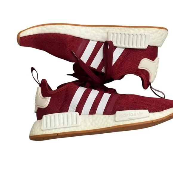 Adidas Big Boys Originals NMDR1 &quot;Burgundy Gum&quot; Sneakers Lace Up Size 5.5 NWOT