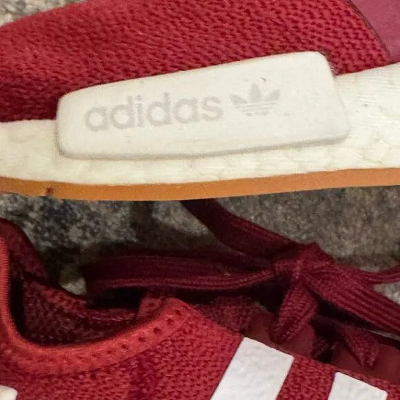 Adidas Big Boys Originals NMDR1 &quot;Burgundy Gum&quot; Sneakers Lace Up Size 5.5 NWOT