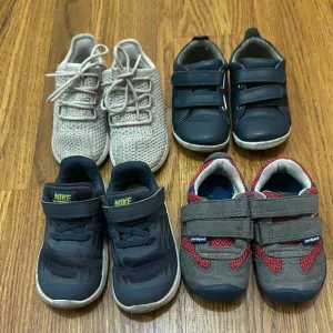 Adidas, Bobux, Nike and Pediped Kids Shoes (Set of 4)