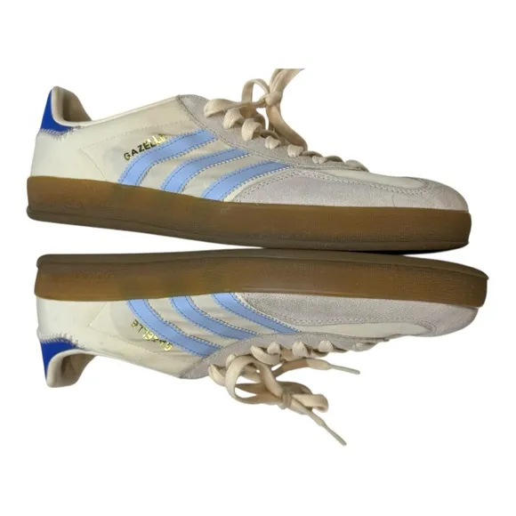 Adidas Cream and Blue Retro Sneakers NWOT