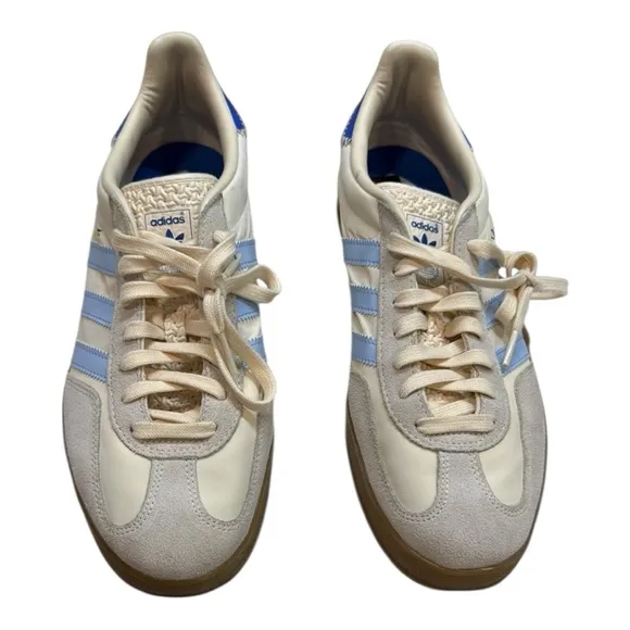 Adidas Cream and Blue Retro Sneakers NWOT