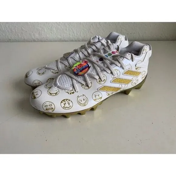 Adidas Freak 22 Big Mood Emoji White Gold Football  Soccer Cleats Men's Sz 13