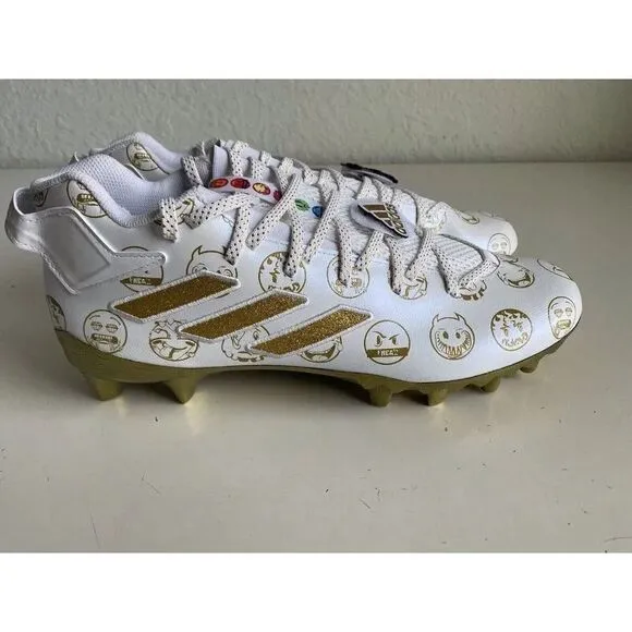 Adidas Freak 22 Big Mood Emoji White Gold Football  Soccer Cleats Men's Sz 13