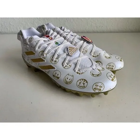 Adidas Freak 22 Big Mood Emoji White Gold Football  Soccer Cleats Men's Sz 13