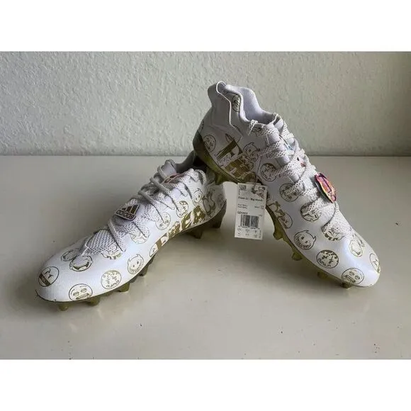 Adidas Freak 22 Big Mood Emoji White Gold Football  Soccer Cleats Men's Sz 13