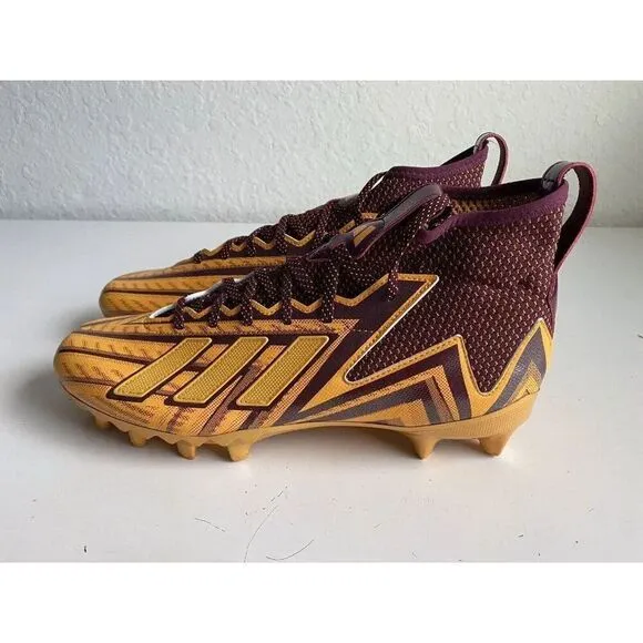 Adidas Freak 23 Inline Burgundy Yellow Football Cleats IF1046  Men's Size 12