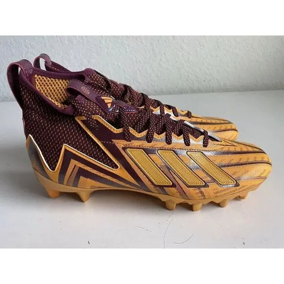 Adidas Freak 23 Inline Burgundy Yellow Football Cleats IF1046  Men's Size 12
