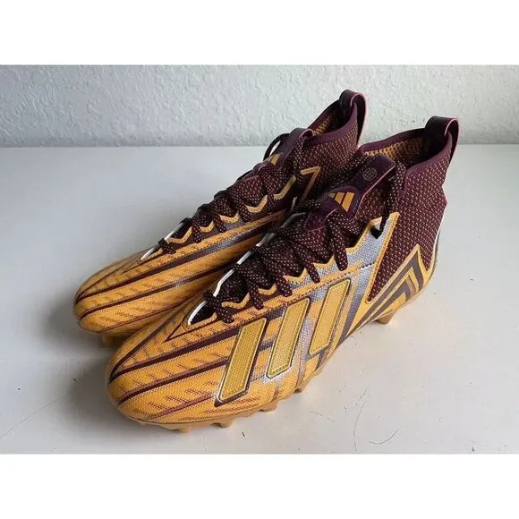 Adidas Freak 23 Inline Burgundy Yellow Football Cleats IF1046  Men's Size 12