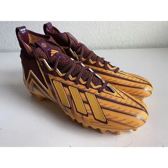 Adidas Freak 23 Inline Burgundy Yellow Football Cleats IF1046  Men's Size 12