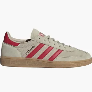 adidas Handball Spezial, Putty Grey Team Victory Red Wonder Beige, mens size 6.5