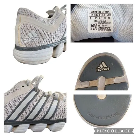 Adidas Liquid Ride Running Athletic Shoes Sneakers Gray White Men’s Size 9