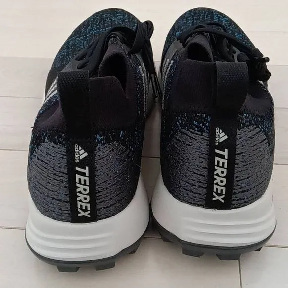 Adidas Men's Ultraboost Parley Running Shoes Black &amp; Aqua Blue Size 9.5