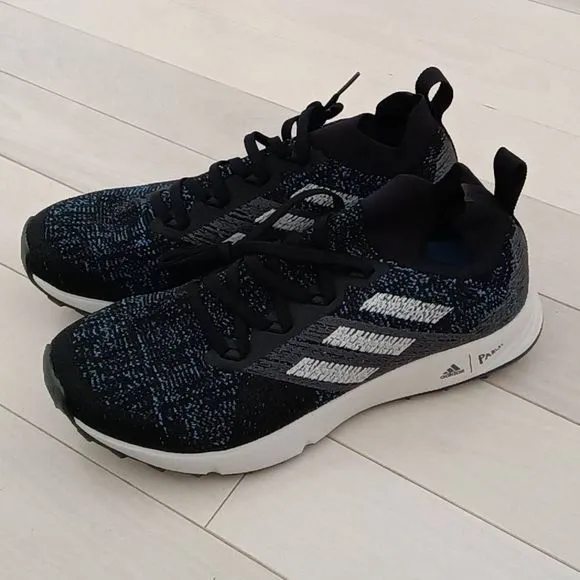 Adidas Men's Ultraboost Parley Running Shoes Black &amp; Aqua Blue Size 9.5