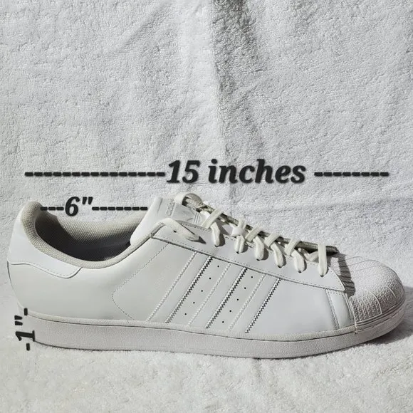 ADIDAS Men's White Superstar Legacy Sneaker, Size 19
