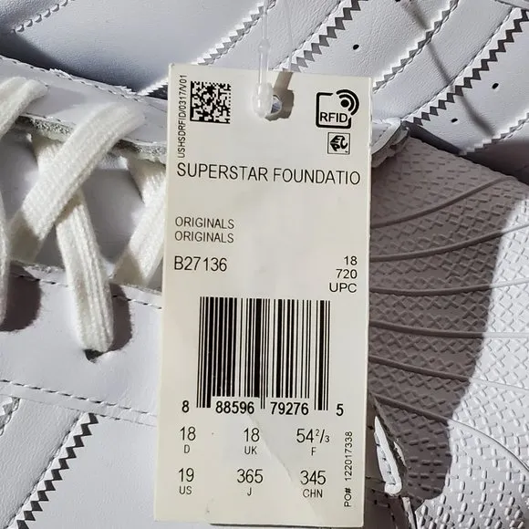 ADIDAS Men's White Superstar Legacy Sneaker, Size 19