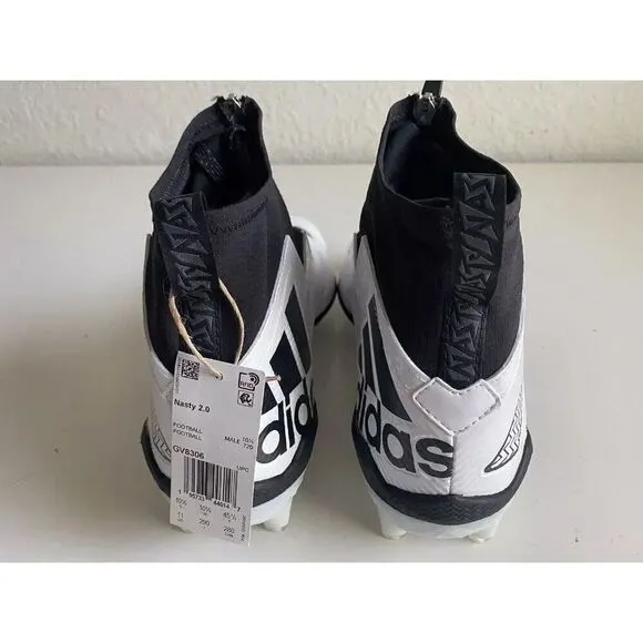 Adidas Nasty 2.0 Football Cleats White Black Shoes GV8306 Men’s Sz 11