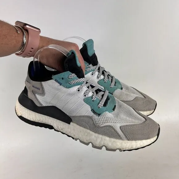 Adidas Nite Jogger mens size 9.5 cloud white easy mint athletic sneakers shoes