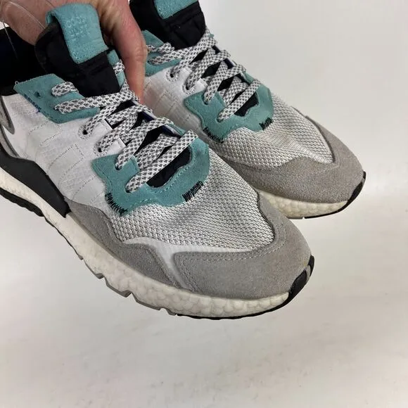 Adidas Nite Jogger mens size 9.5 cloud white easy mint athletic sneakers shoes