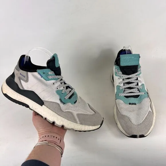 Adidas Nite Jogger mens size 9.5 cloud white easy mint athletic sneakers shoes