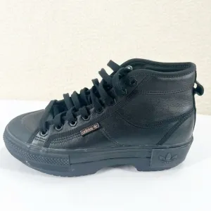 Adidas Nizza Trek Originals Platform Shoes Black Leather ( HQ7103) Women US 7