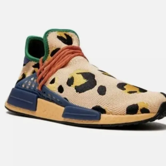 Adidas NMD Hu Pharrell Animal Print Leopard Pulse Amber - Men's Size 10 Orange