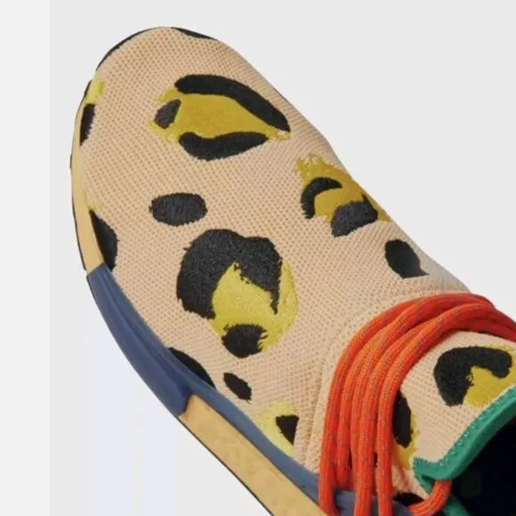 Adidas NMD Hu Pharrell Animal Print Leopard Pulse Amber - Men's Size 10 Orange