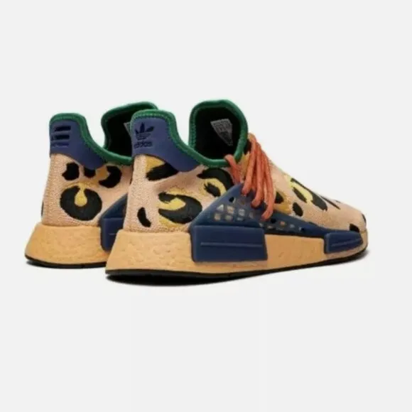 Adidas NMD Hu Pharrell Animal Print Leopard Pulse Amber - Men's Size 10 Orange