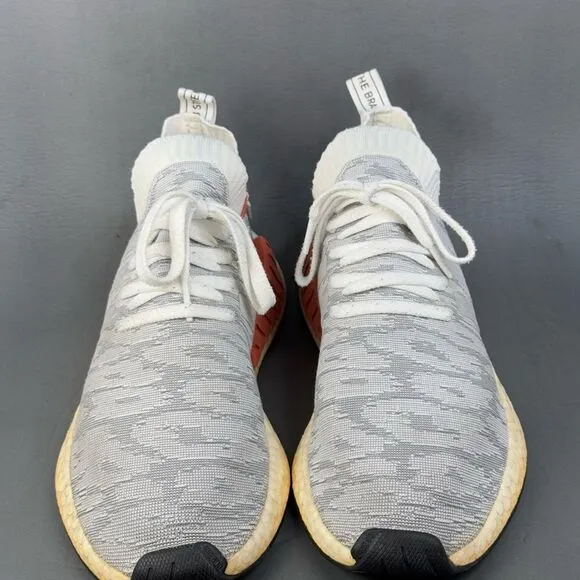 Adidas NMD_R2 Primeknit 'Running white’ athletic sneaker shoes men's size 11.5