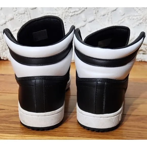 Adidas Originals Shoes Mens 9 Black White Hoops Top Ten Mid Sneakers Trendy