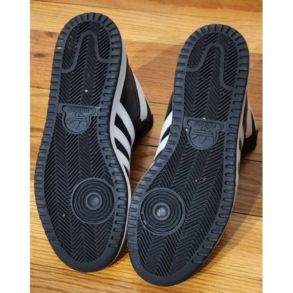 Adidas Originals Shoes Mens 9 Black White Hoops Top Ten Mid Sneakers Trendy
