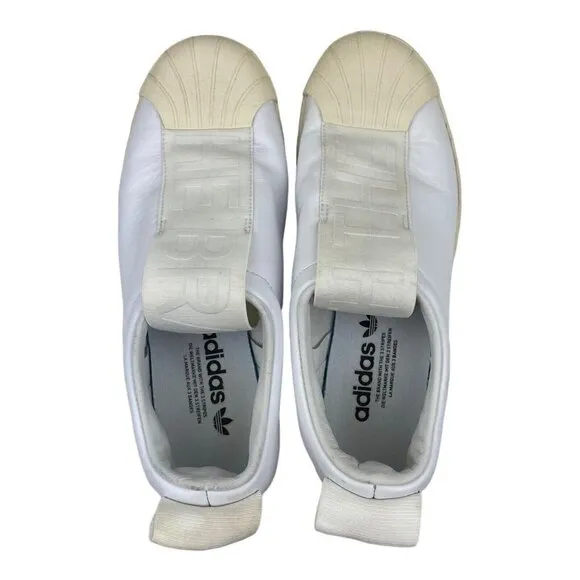 Adidas Originals Women's Superstar BW3S Slip On Shoes BY9139 White Off White 8.5