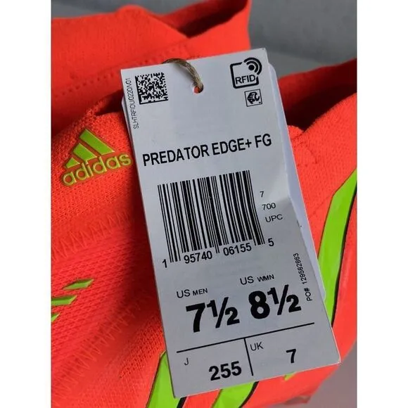Adidas Predator Edge   FG Soccer Cleats GW1039 Firm Ground Men’s 7.5 Women’s 8.5