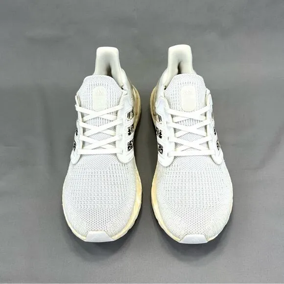 ADIDAS PRIMEBLUE ULTRABOOST 20 WHITE CREAM &amp; BLACK ATHLEISURE / RUNNING SNEAKERS