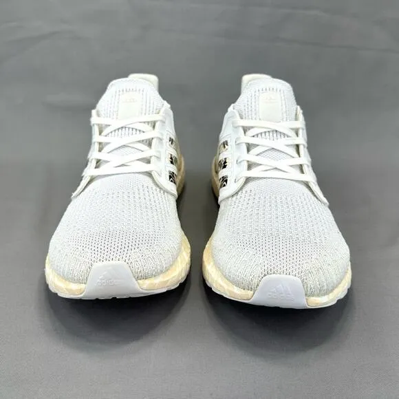 ADIDAS PRIMEBLUE ULTRABOOST 20 WHITE CREAM &amp; BLACK ATHLEISURE / RUNNING SNEAKERS
