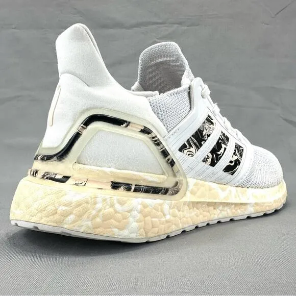 ADIDAS PRIMEBLUE ULTRABOOST 20 WHITE CREAM &amp; BLACK ATHLEISURE / RUNNING SNEAKERS
