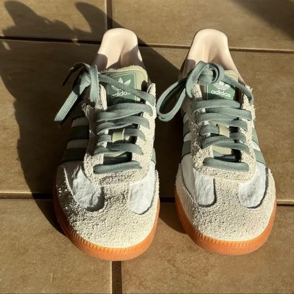 Adidas Samba OG Womens Nylon Suede Putty Green Size 8 Brand New !