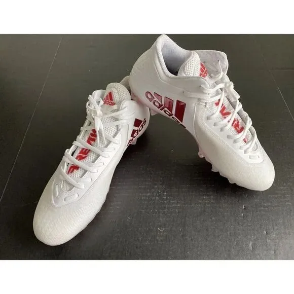 Adidas SM Freak Mid “White University Red” Football Cleats FX1308 Men’s Size 14