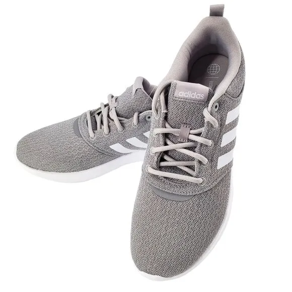 ADIDAS Sneakers Womens 7.5 Cloudfoam QT Racer Activewear Athletic Shoes Gray