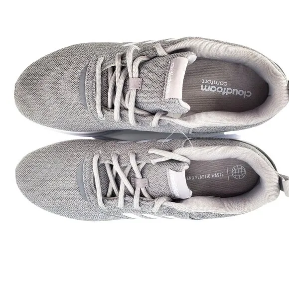 ADIDAS Sneakers Womens 7.5 Cloudfoam QT Racer Activewear Athletic Shoes Gray