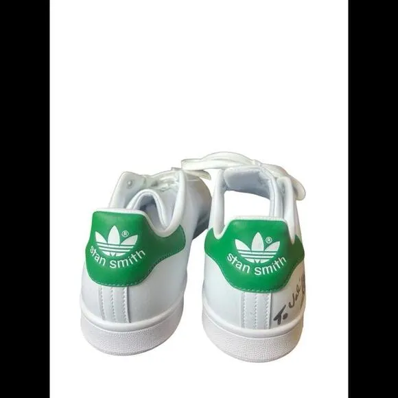 Adidas Stan Smith Signed Autograph FX5502 Shoes Leather White Green Mens 7.5