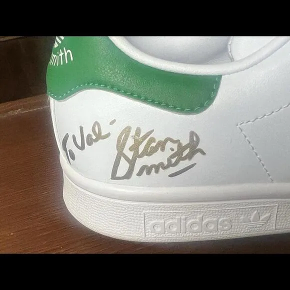 Adidas Stan Smith Signed Autograph FX5502 Shoes Leather White Green Mens 7.5
