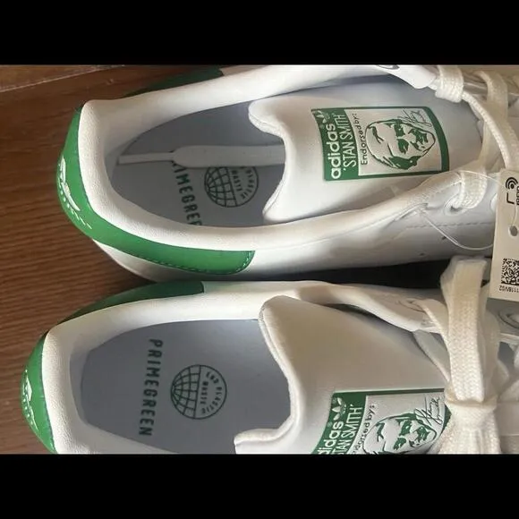 Adidas Stan Smith Signed Autograph FX5502 Shoes Leather White Green Mens 7.5