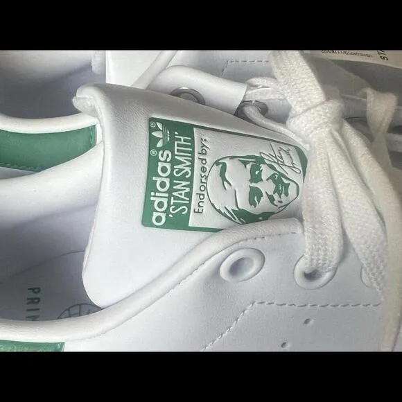 Adidas Stan Smith Signed Autograph FX5502 Shoes Leather‎ White Green Mens 7.5