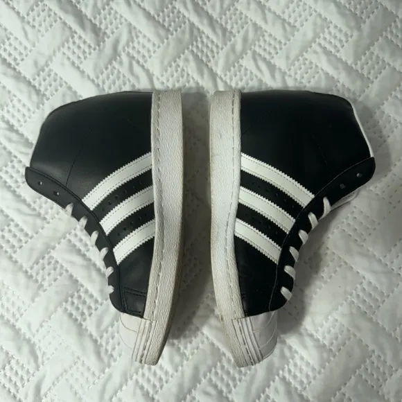 Adidas Superstar Pro 80s Black White Triple Stripe Running Shoes Size 6 Lady