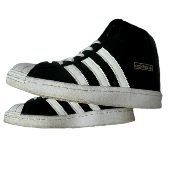 Adidas Superstar Pro 80s Black White Triple Stripe Running Shoes Size 6 Lady